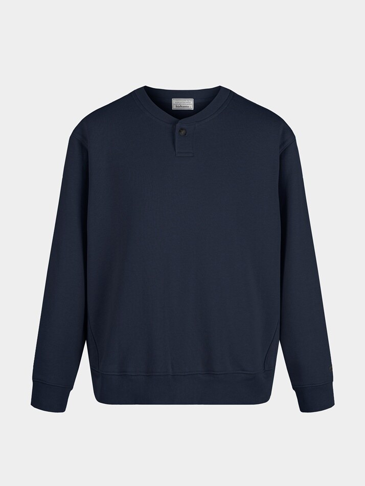 [birbante] 원버튼 헨리넥 맨투맨 - 다크 네이비