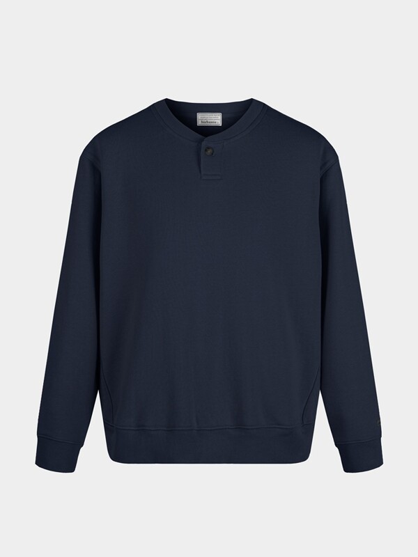 [birbante] 원버튼 헨리넥 맨투맨 - 다크 네이비