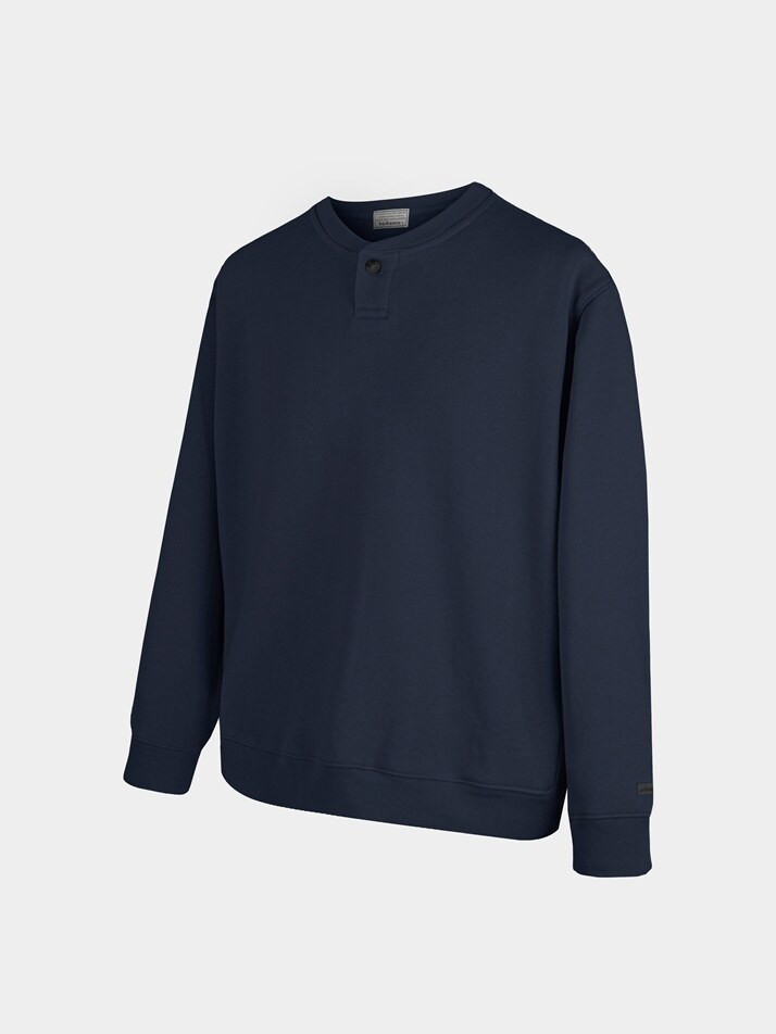 [birbante] 원버튼 헨리넥 맨투맨 - 다크 네이비