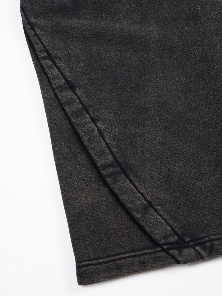 [birbante] 가먼트워싱 컴포트 루즈핏 원턱 스웨트 팬츠 - 차콜