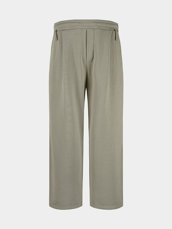 [birbante] 컴포트 루즈핏 원턱 스웨트 팬츠 - 옥스포드 베이지