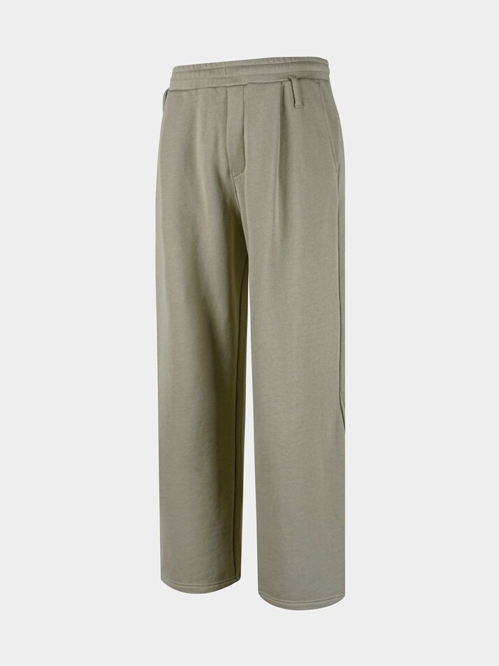 [birbante] 컴포트 루즈핏 원턱 스웨트 팬츠 - 옥스포드 베이지