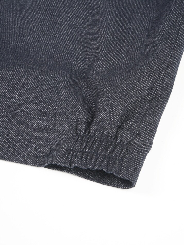 [birbante] 데님 이펙트 스탠드 카라 블루종 자켓 - 다크 네이비