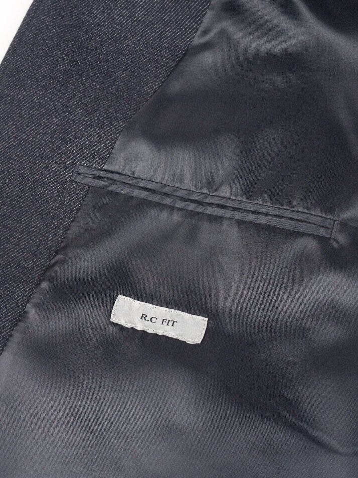 [birbante] 데님 이펙트 스탠드 카라 블루종 자켓 - 다크 네이비