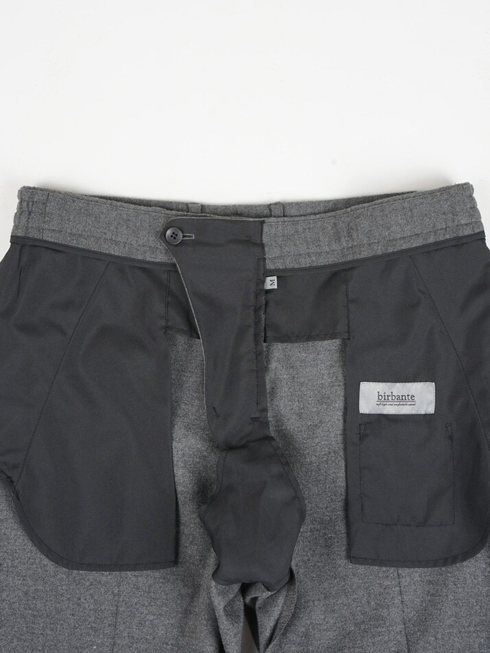 [birbante] 웜 스판 사이드 밴딩 슬랙스 - 그레이