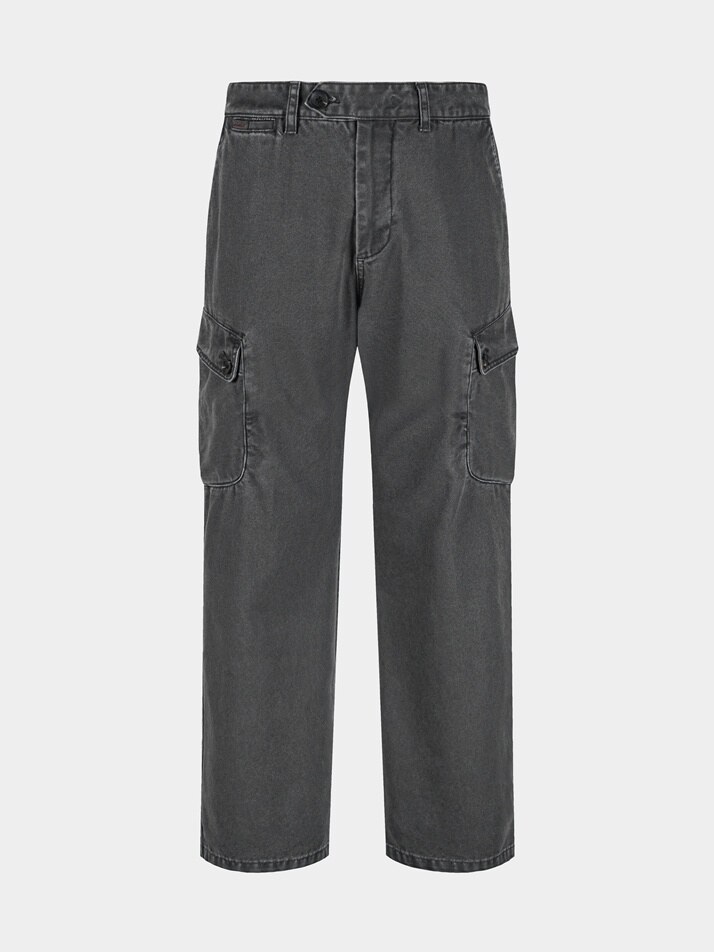 [birbante] 가먼트워싱 카고 치노 팬츠 - 다크 그레이