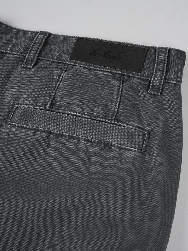 [birbante] 가먼트워싱 카고 치노 팬츠 - 다크 그레이