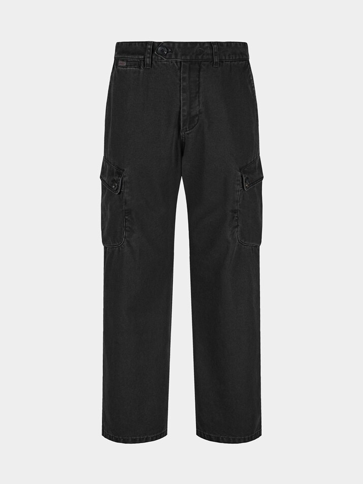 [birbante] 가먼트워싱 카고 치노 팬츠 - 블랙