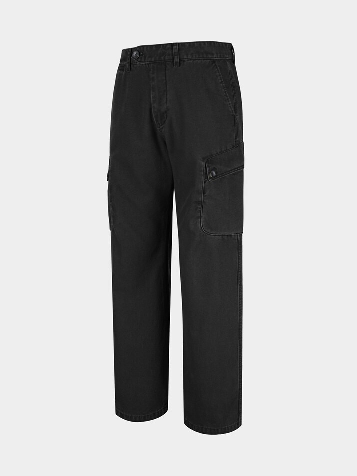 [birbante] 가먼트워싱 카고 치노 팬츠 - 블랙