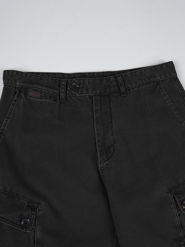 [birbante] 가먼트워싱 카고 치노 팬츠 - 블랙