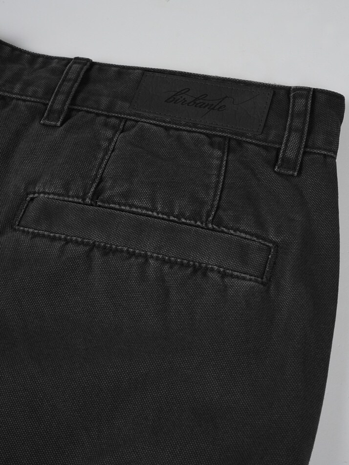 [birbante] 가먼트워싱 카고 치노 팬츠 - 블랙