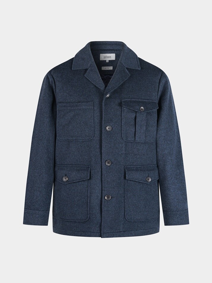 [birbante] 울 멀티 포켓 퀼팅 자켓 - 워시드 네이비