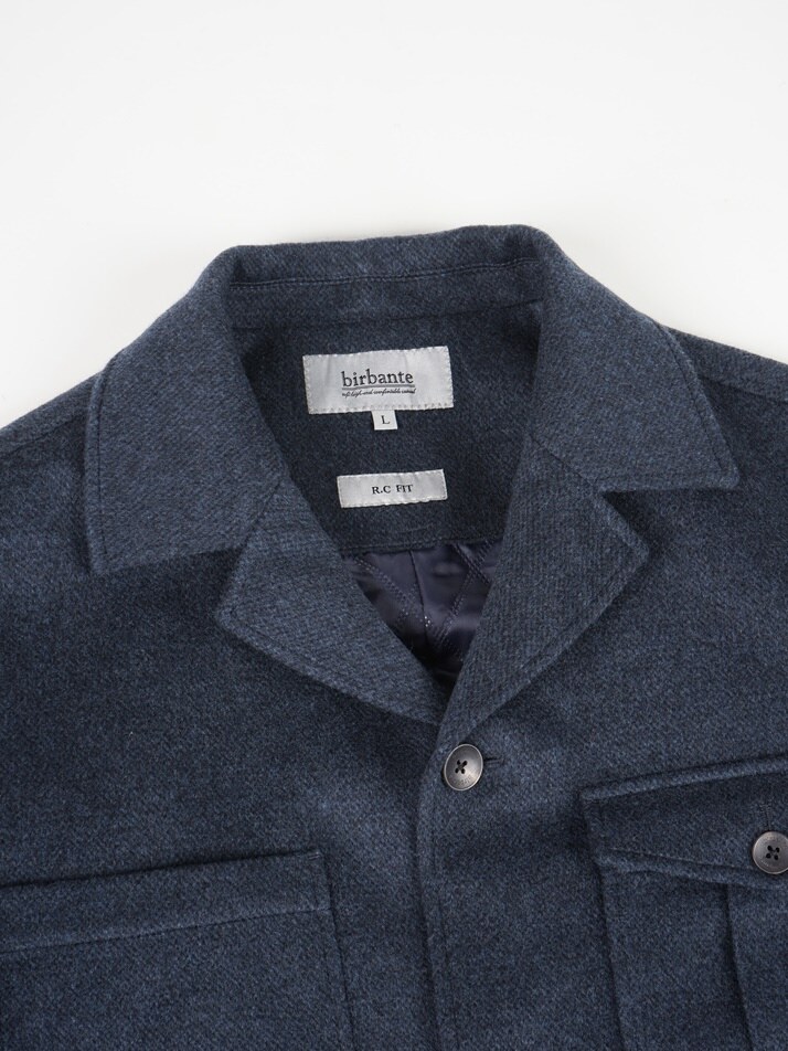 [birbante] 울 멀티 포켓 퀼팅 자켓 - 워시드 네이비