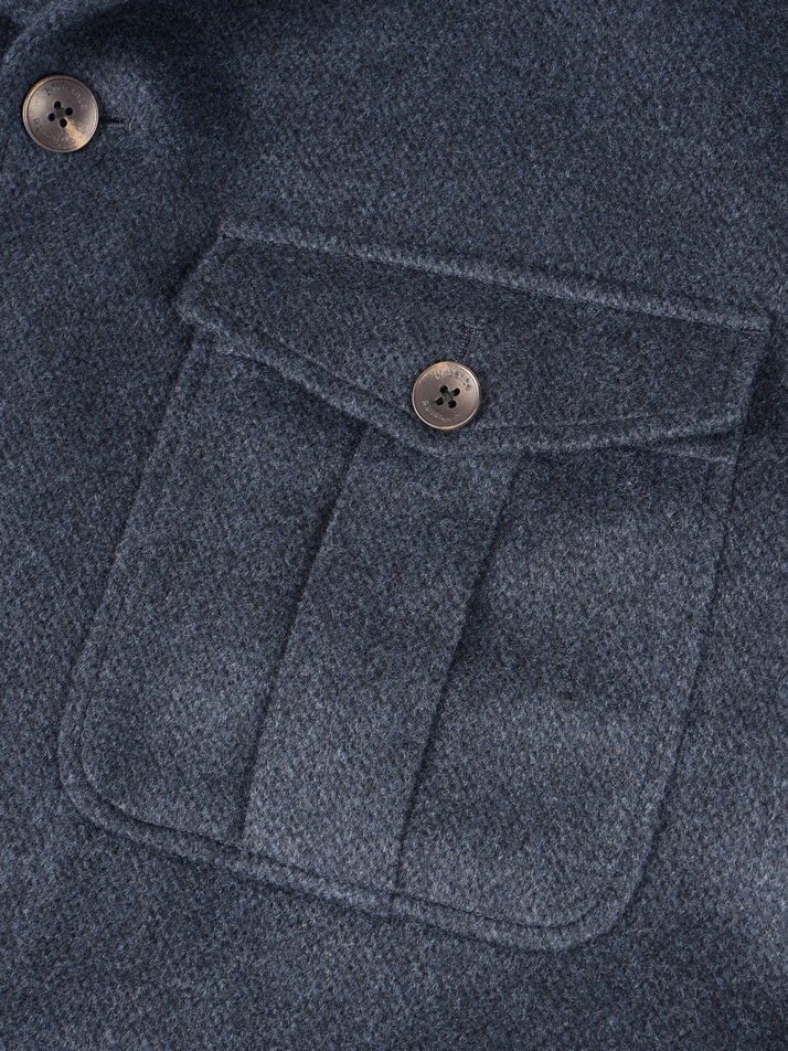 [birbante] 울 멀티 포켓 퀼팅 자켓 - 워시드 네이비