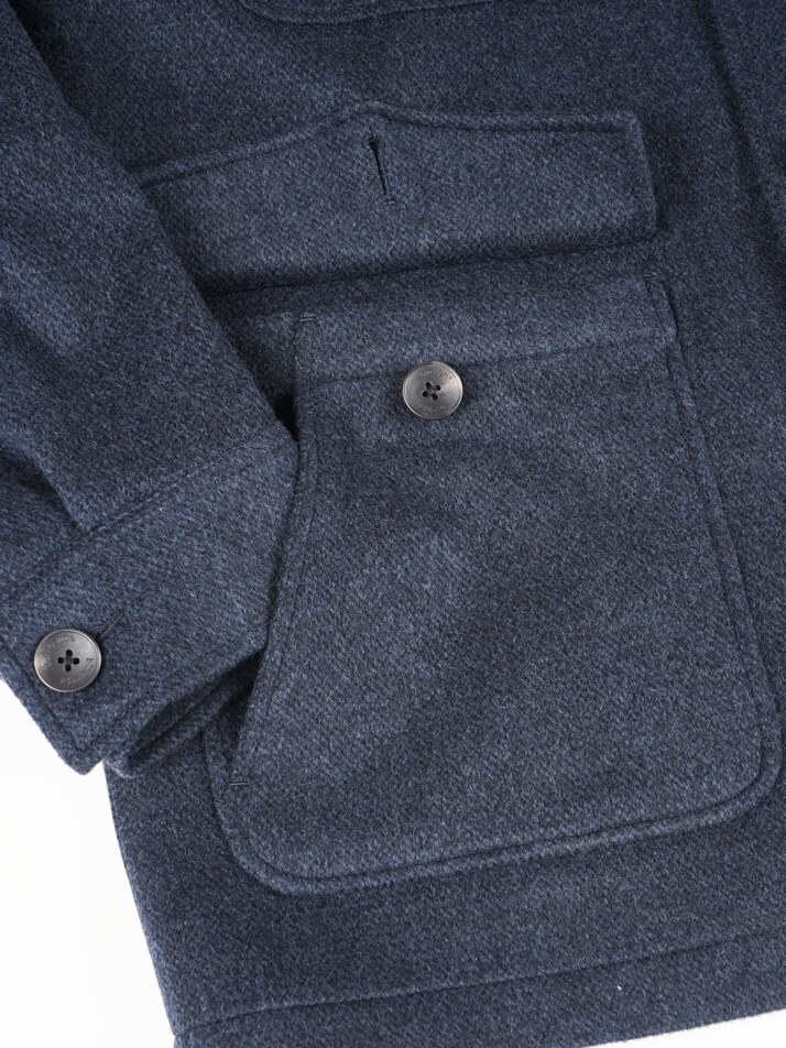 [birbante] 울 멀티 포켓 퀼팅 자켓 - 워시드 네이비