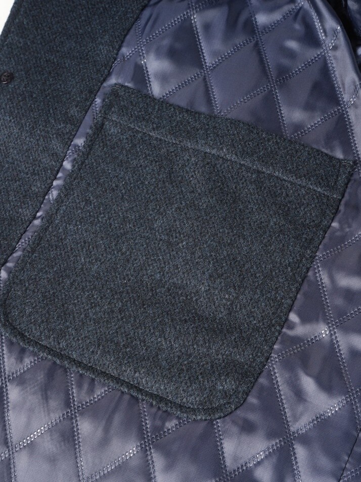 [birbante] 울 멀티 포켓 퀼팅 자켓 - 워시드 네이비