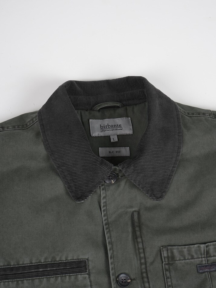 [birbante] 가먼트워싱 트윌 패딩 워크 자켓 - 카키