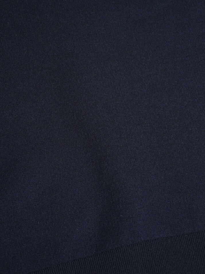 [birbante] 소프트 워셔블 투톤 라운드 니트 - 다크 네이비