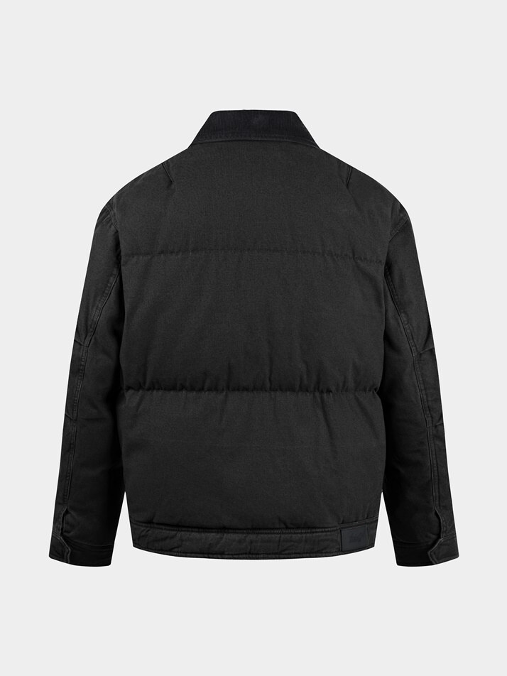 [birbante] 가먼트워싱 덕다운 하프 패딩 - 블랙