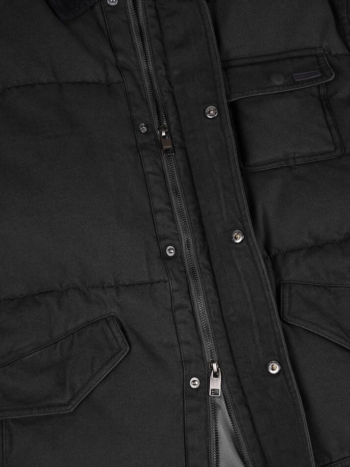 [birbante] 가먼트워싱 덕다운 하프 패딩 - 블랙