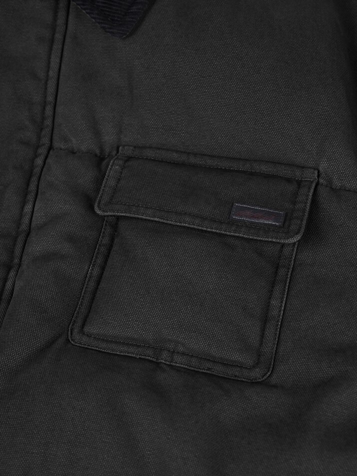 [birbante] 가먼트워싱 덕다운 하프 패딩 - 블랙