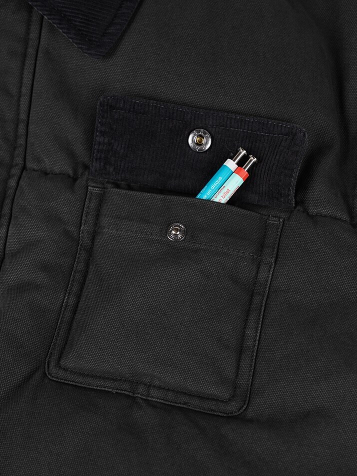 [birbante] 가먼트워싱 덕다운 하프 패딩 - 블랙