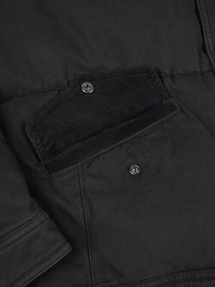 [birbante] 가먼트워싱 덕다운 하프 패딩 - 블랙