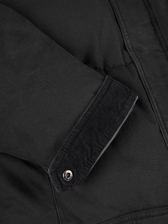 [birbante] 가먼트워싱 덕다운 하프 패딩 - 블랙