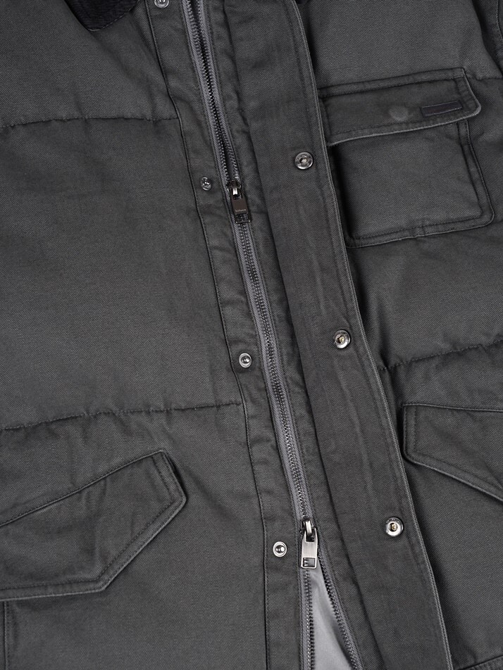 [birbante] 가먼트워싱 덕다운 하프 패딩 - 다크 그레이