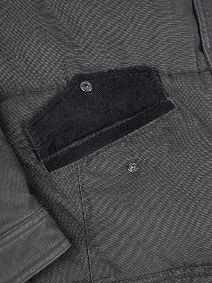 [birbante] 가먼트워싱 덕다운 하프 패딩 - 다크 그레이