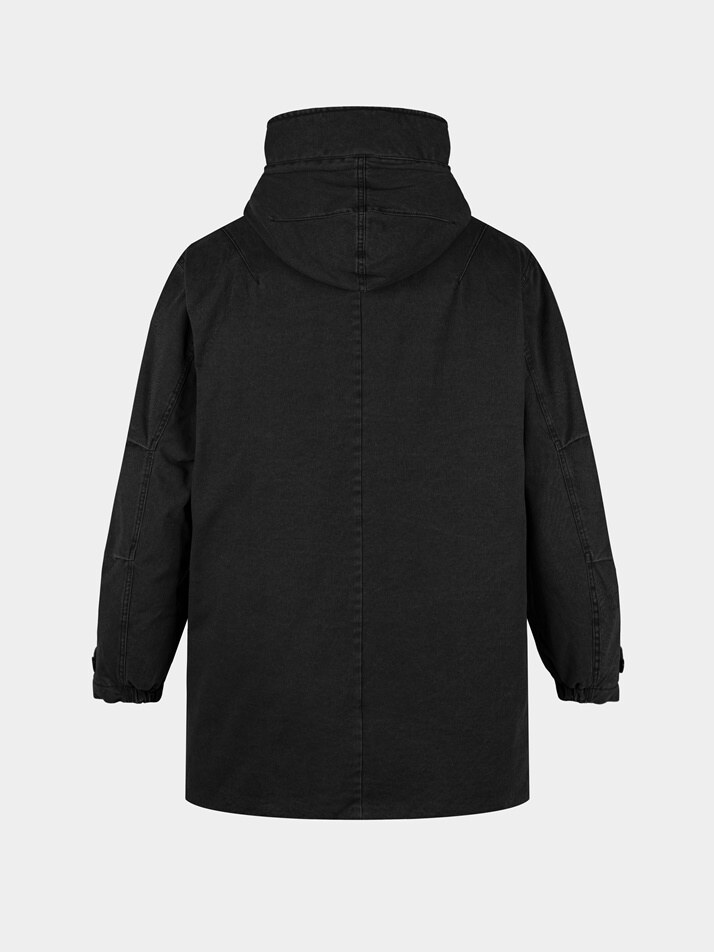 [birbante] 가먼트워싱 덕다운 패딩 - 블랙 네이비