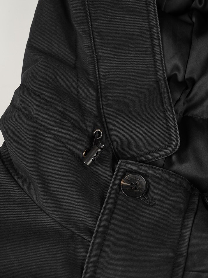 [birbante] 가먼트워싱 덕다운 패딩 - 블랙 네이비