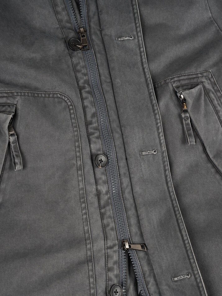 [birbante] 가먼트워싱 덕다운 패딩 - 다크 그레이