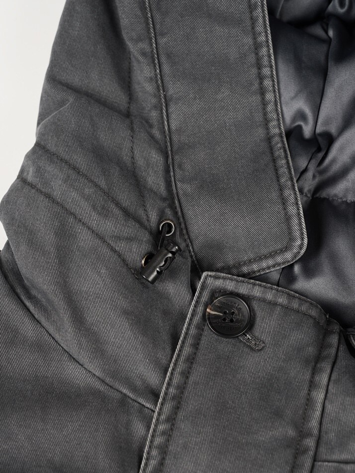 [birbante] 가먼트워싱 덕다운 패딩 - 다크 그레이