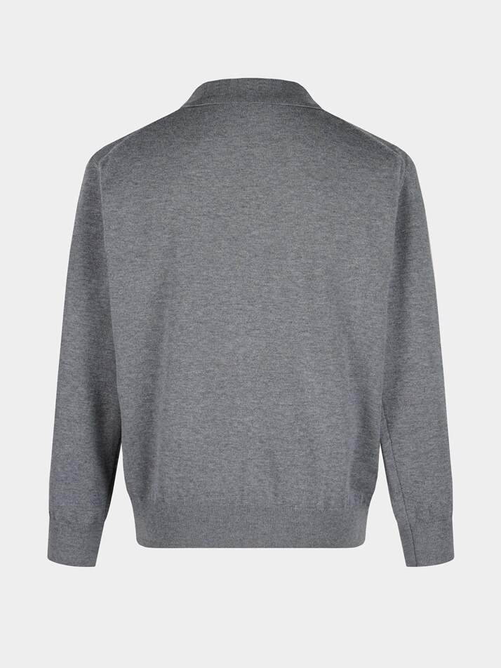 [birbante] 소프트 워셔블 카라 가디건 - 멜란 그레이