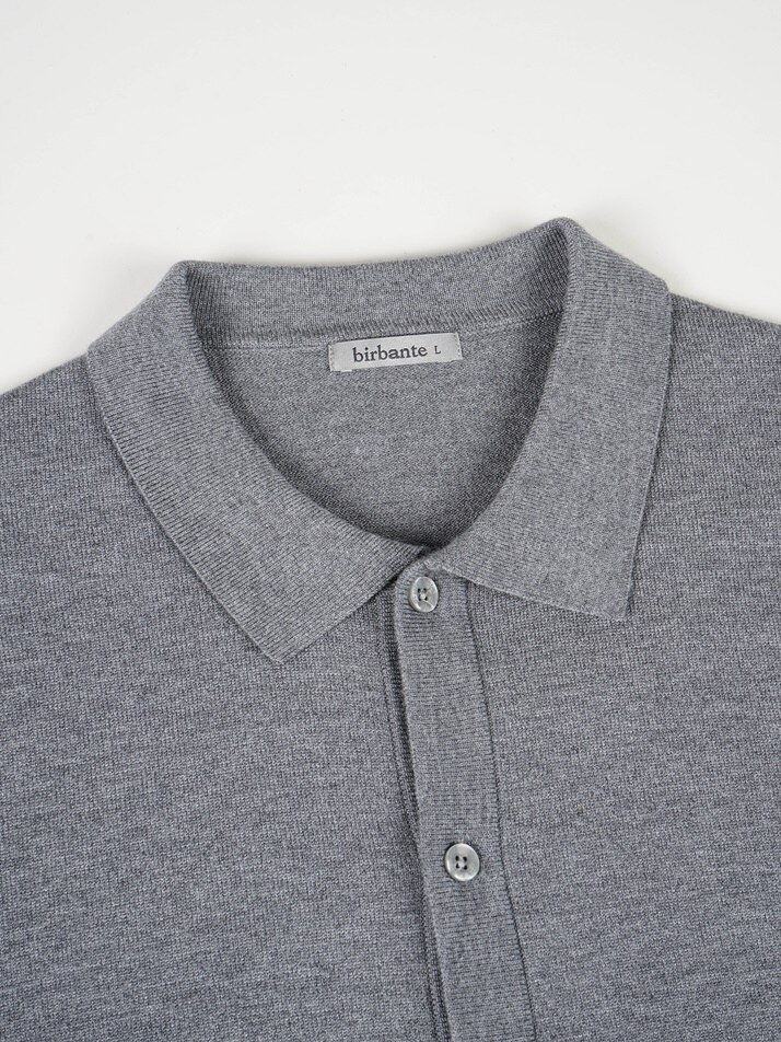 [birbante] 소프트 워셔블 카라 가디건 - 멜란 그레이