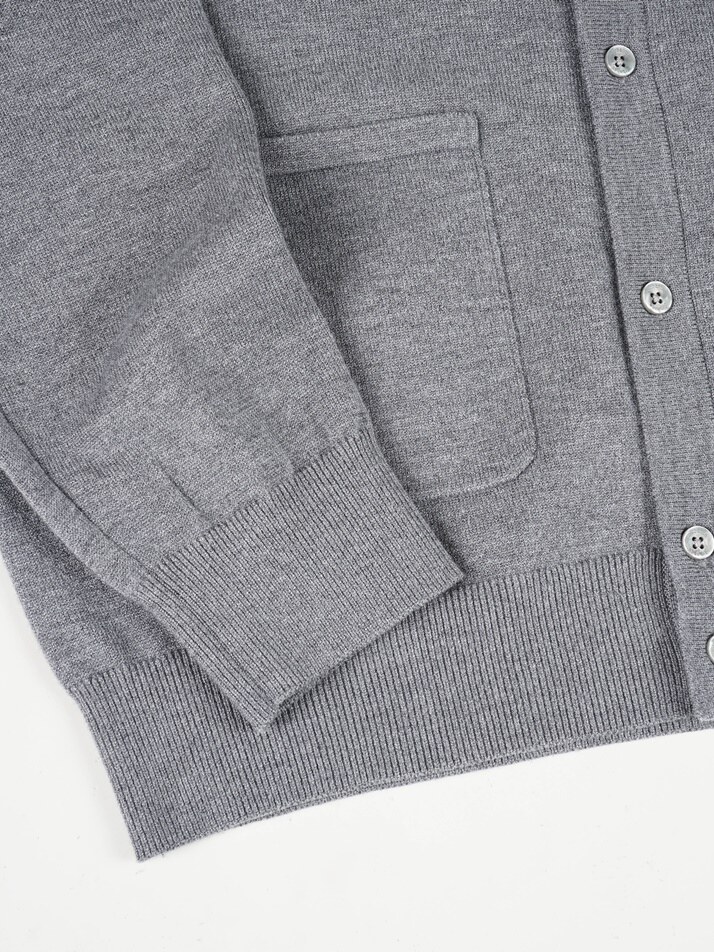 [birbante] 소프트 워셔블 카라 가디건 - 멜란 그레이