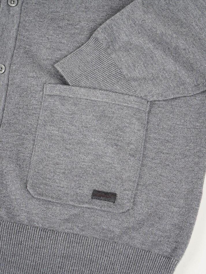 [birbante] 소프트 워셔블 카라 가디건 - 멜란 그레이