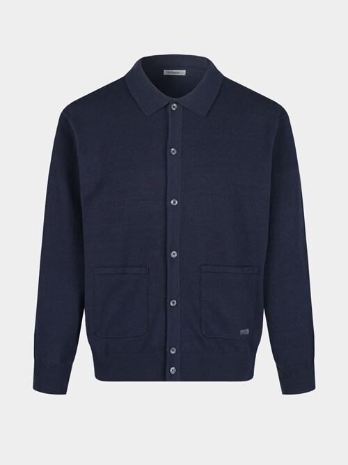 [birbante] 소프트 워셔블 카라 가디건 - 다크 네이비