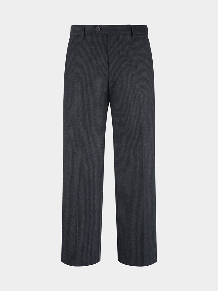 [birbante] 웜 스판 S.L핏 히든 밴딩 슬랙스 - 차콜 스트라이프