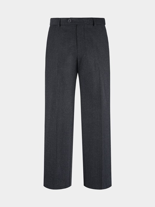 [birbante] 웜 스판 S.L핏 히든 밴딩 슬랙스 - 차콜 스트라이프