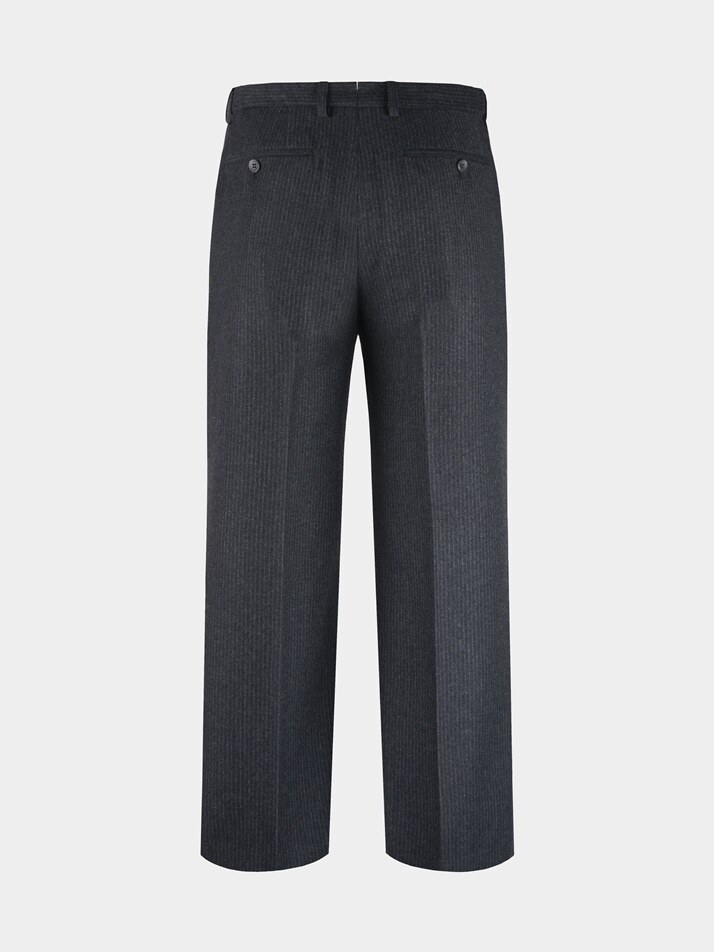 [birbante] 웜 스판 S.L핏 히든 밴딩 슬랙스 - 차콜 스트라이프