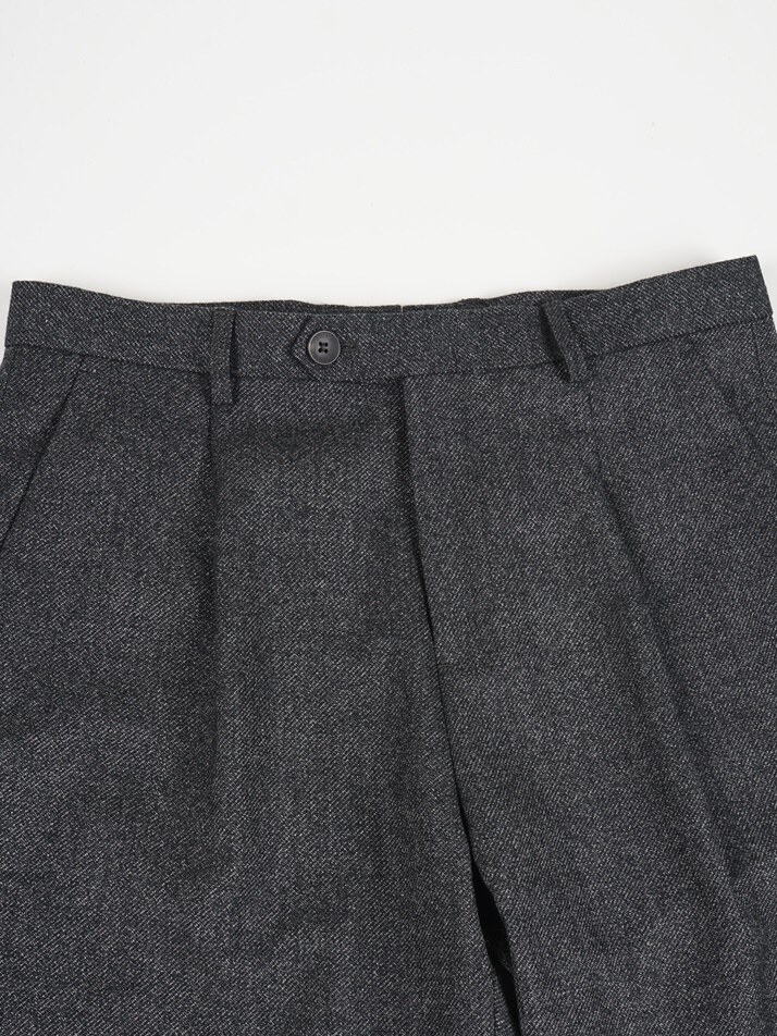 [birbante] 데님 이펙트 원턱 C.L핏 셋업 팬츠 - 블랙