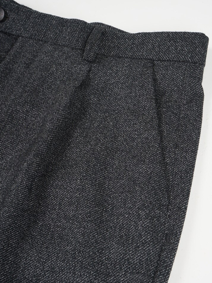 [birbante] 데님 이펙트 원턱 C.L핏 셋업 팬츠 - 블랙