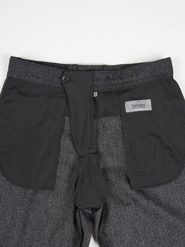 [birbante] 데님 이펙트 원턱 C.L핏 셋업 팬츠 - 블랙