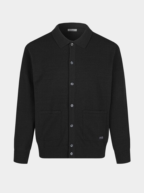 [birbante] 소프트 워셔블 카라 가디건 - 블랙