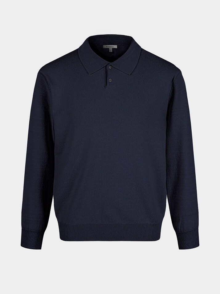 [birbante] 소프트 워셔블 카라 니트 - 다크 네이비