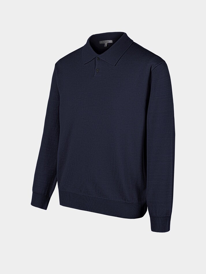 [birbante] 소프트 워셔블 카라 니트 - 다크 네이비