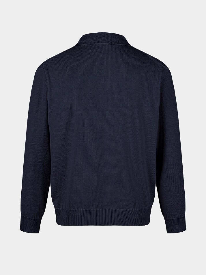 [birbante] 소프트 워셔블 카라 니트 - 다크 네이비