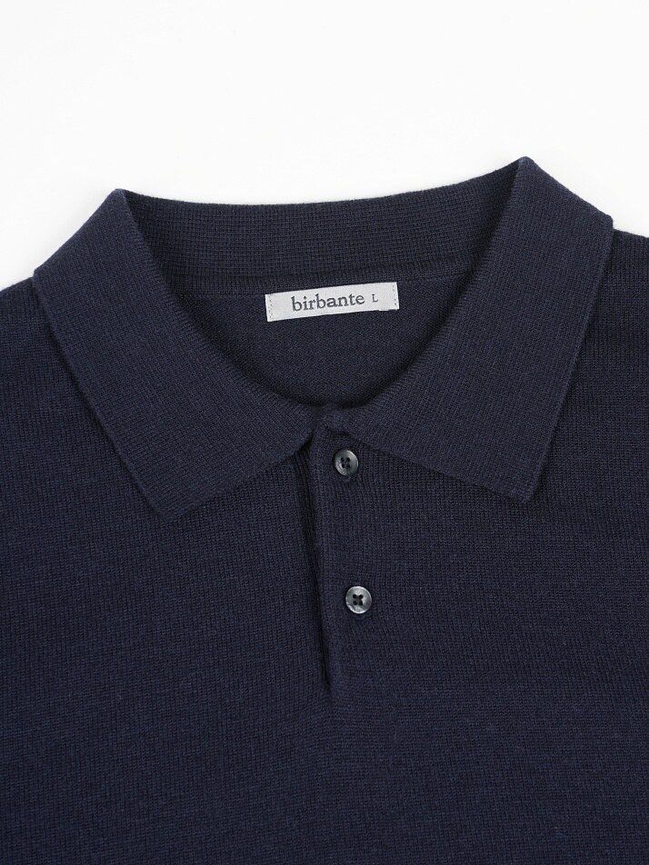 [birbante] 소프트 워셔블 카라 니트 - 다크 네이비